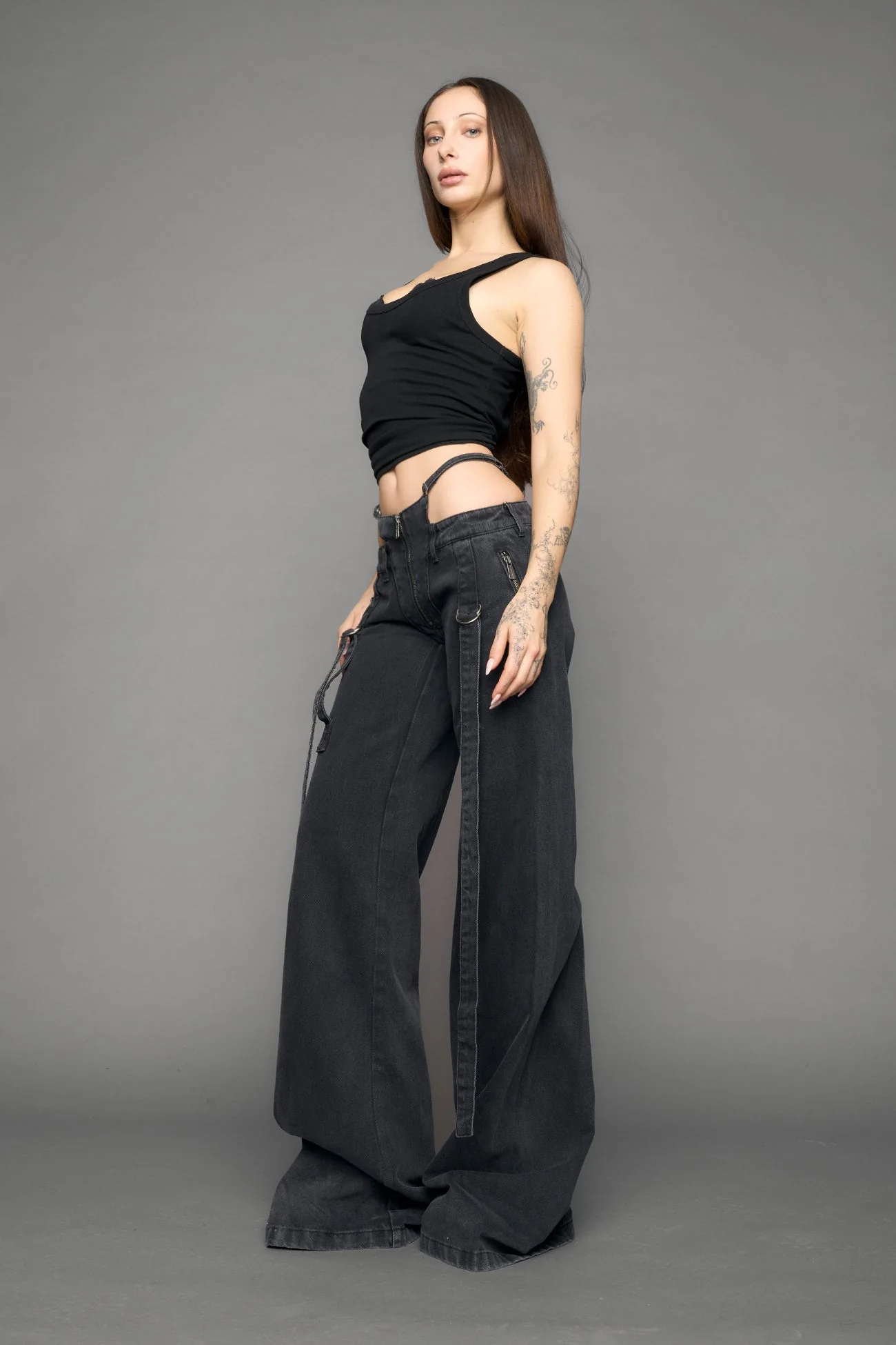 Belted Denim Thong Pants - Image 5