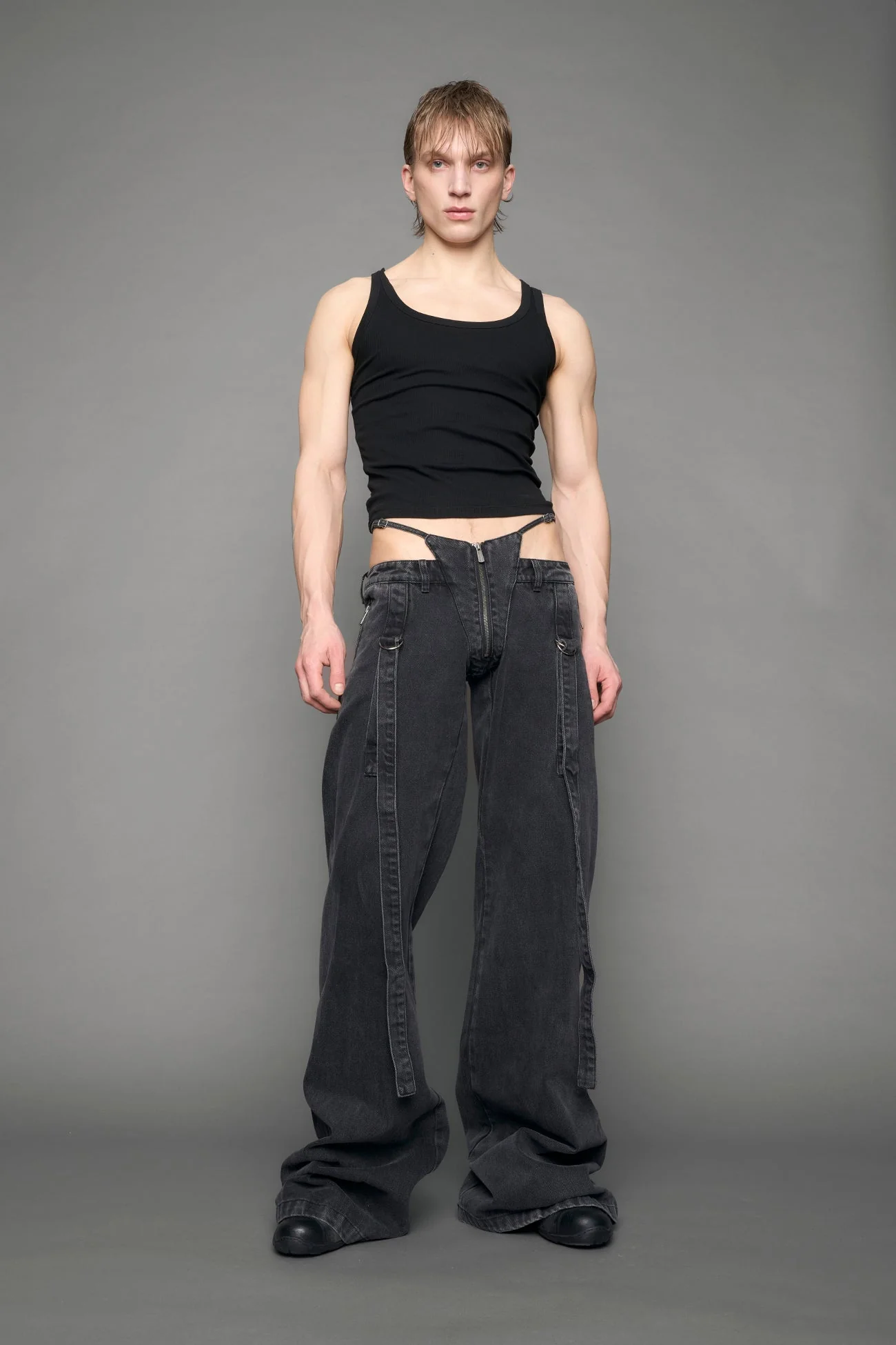 Belted Denim Thong Pants - Image 7