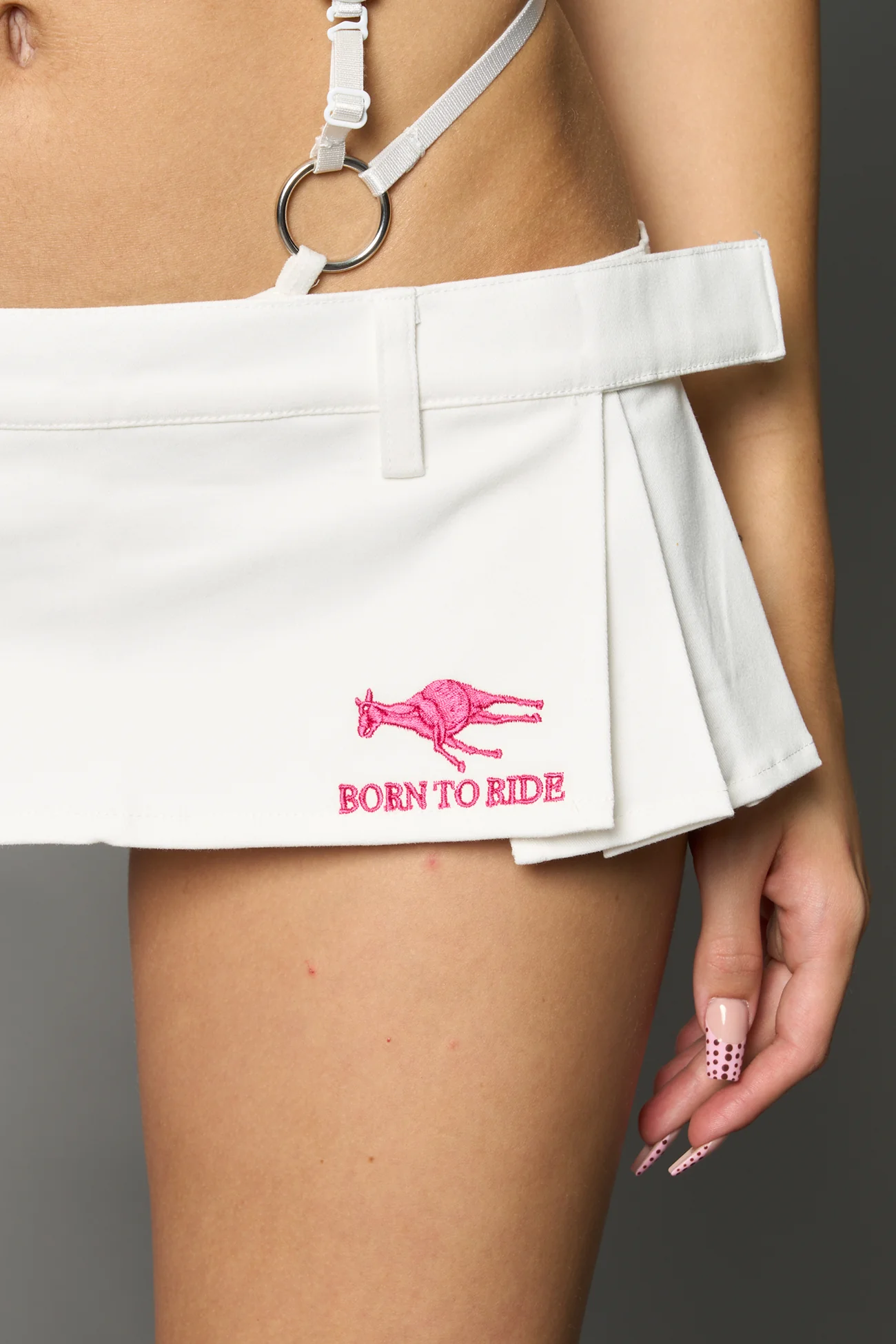 Born To Ride Pleated Ultra Mini Skirt - Image 7