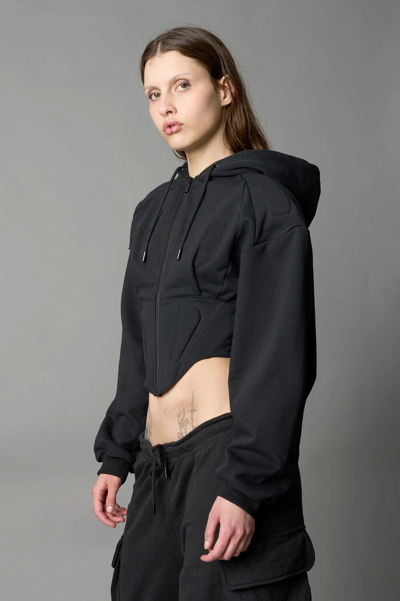 Corset Zip-Up Hoodie - Image 3