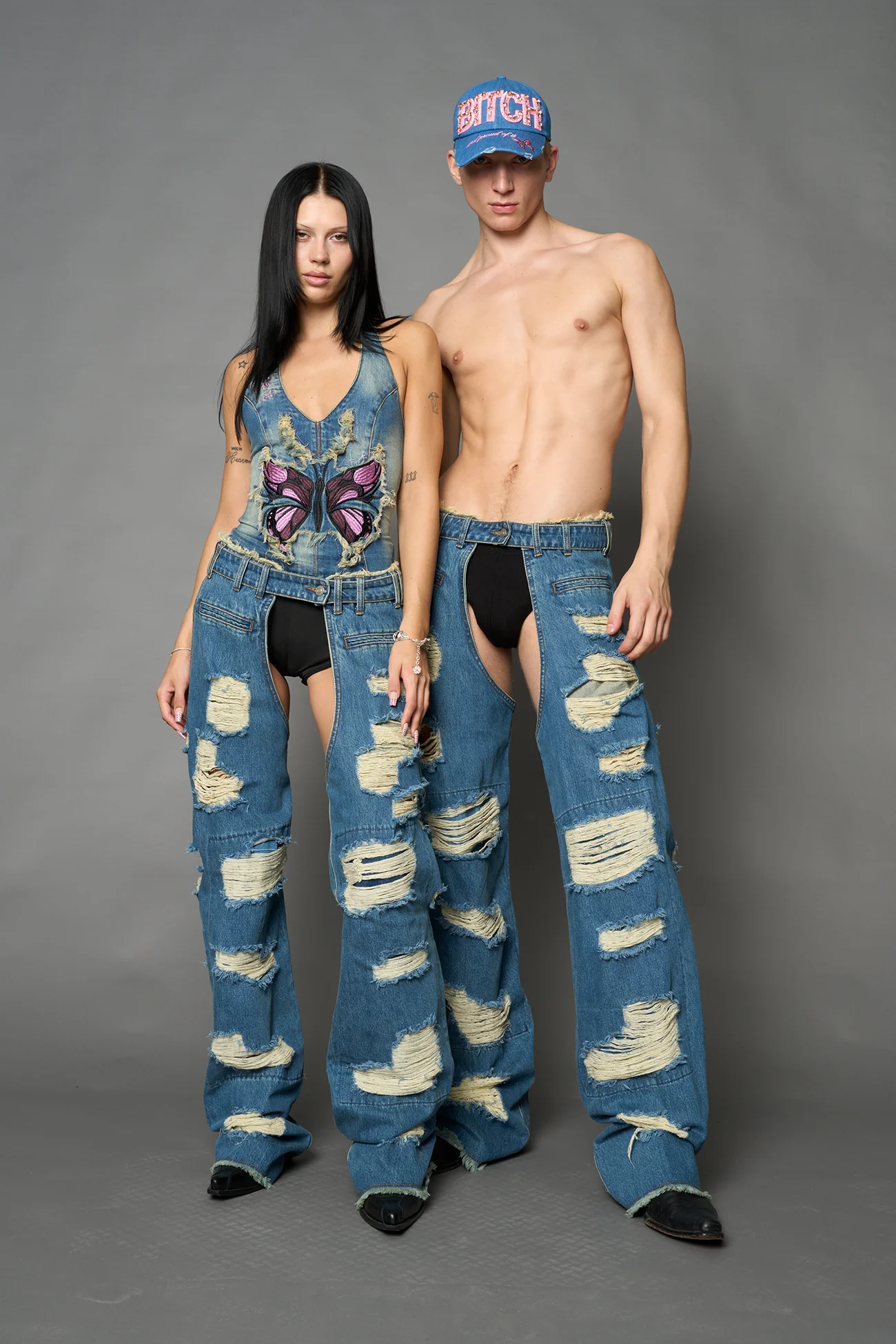 Denim Shredded Chaps - Image 12