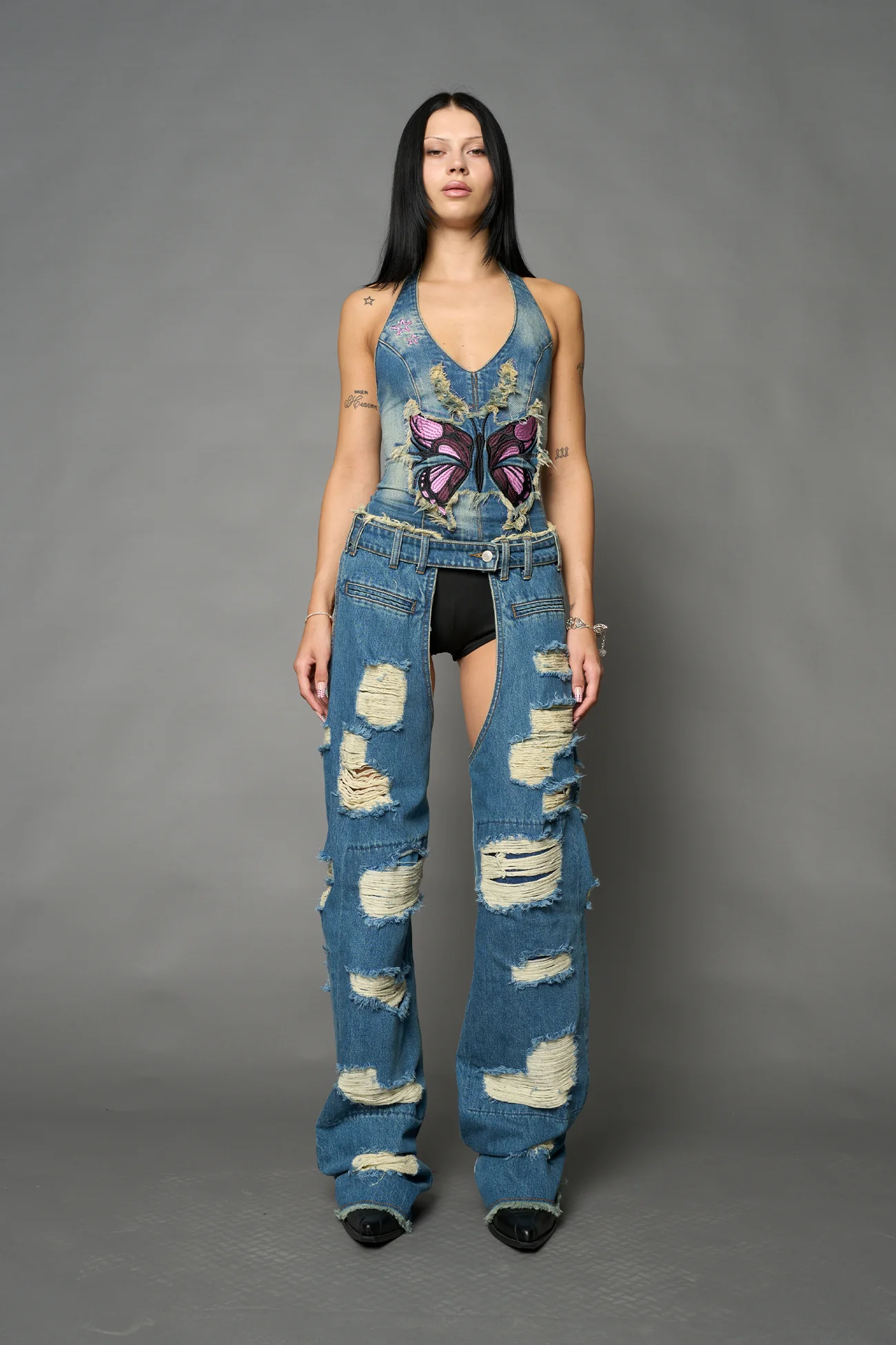 Denim Shredded Chaps - Image 18