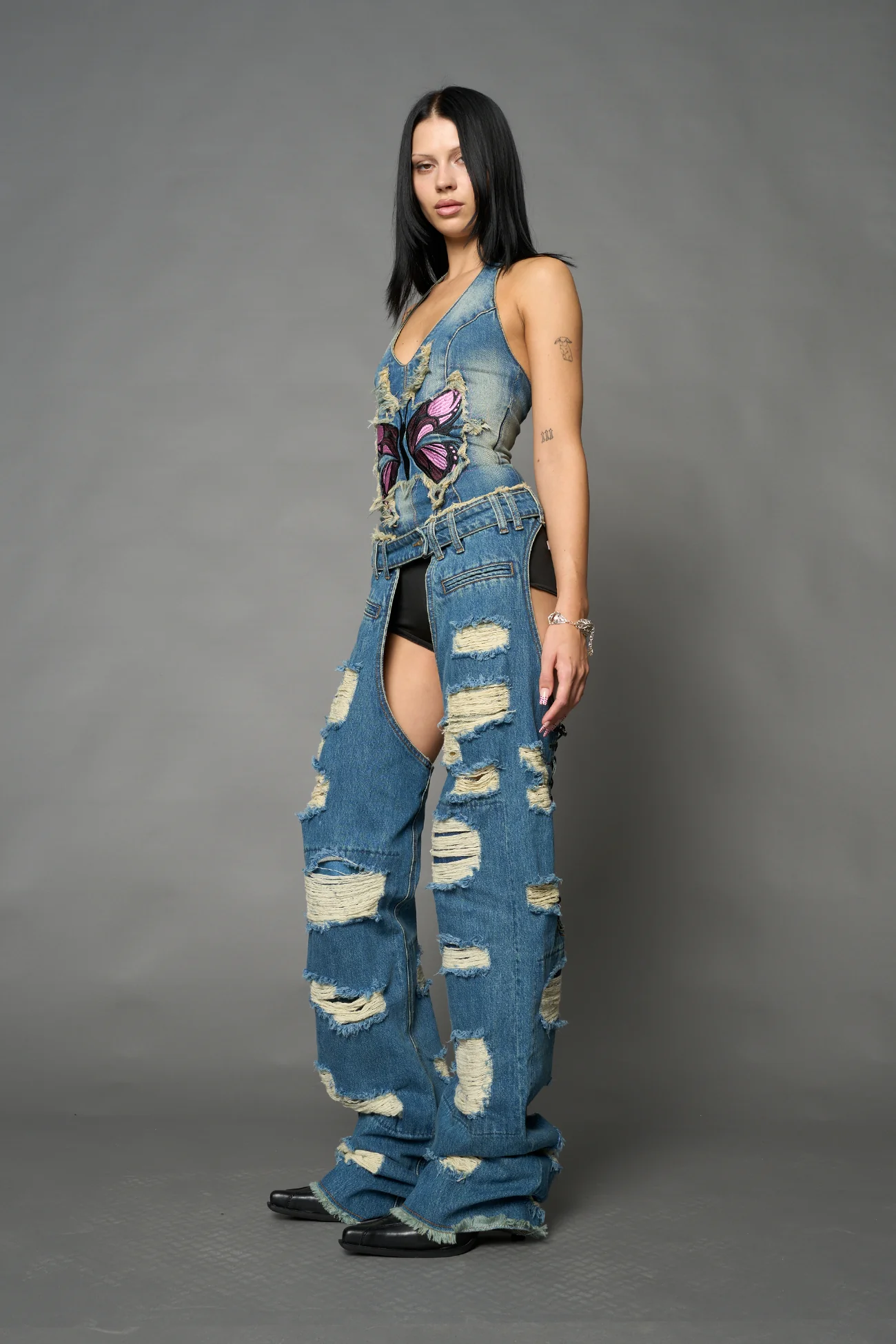 Denim Shredded Chaps - Image 20