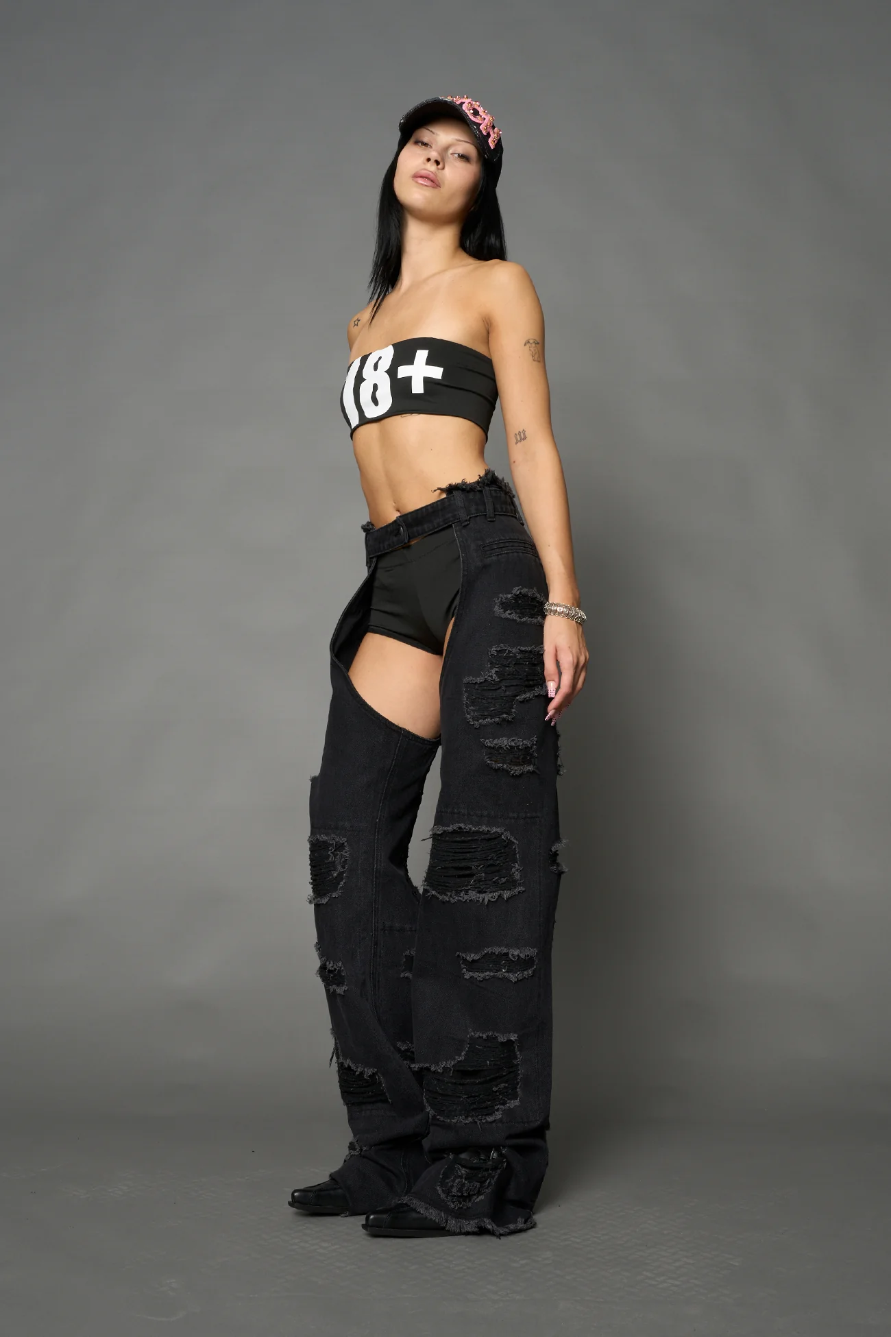 Denim Shredded Chaps - Image 4