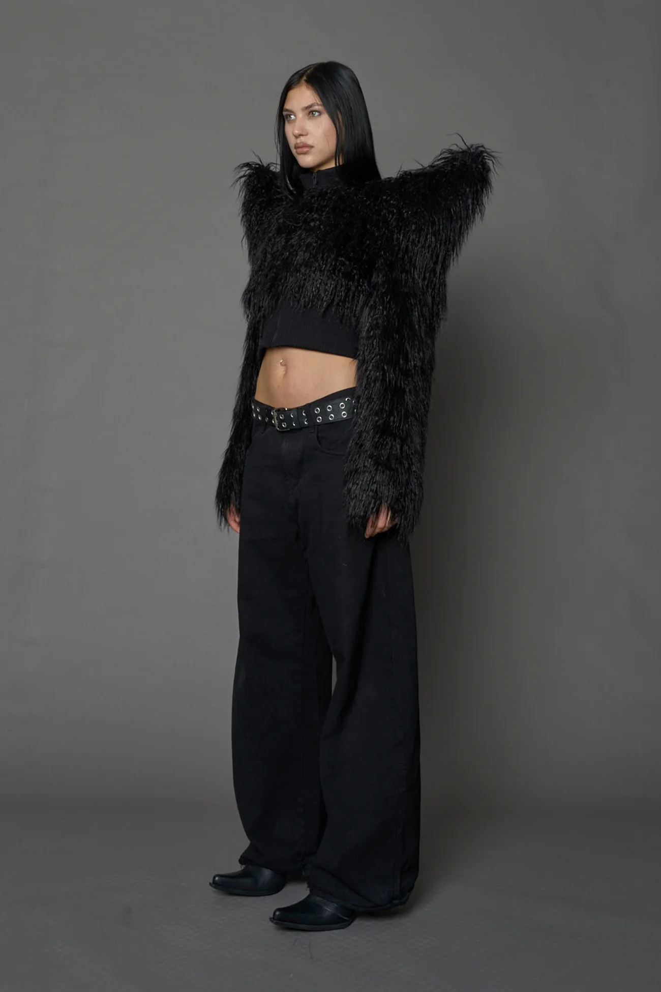 Doomsday Crop Faux Fur Jacket - Image 4