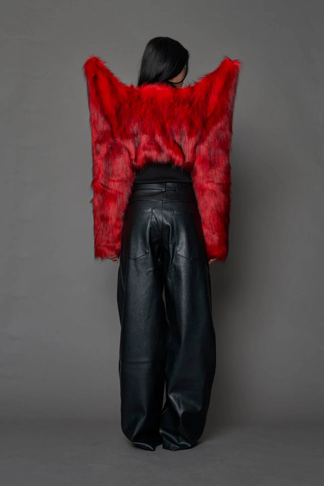 Doomsday Crop Faux Fur Jacket - Image 9