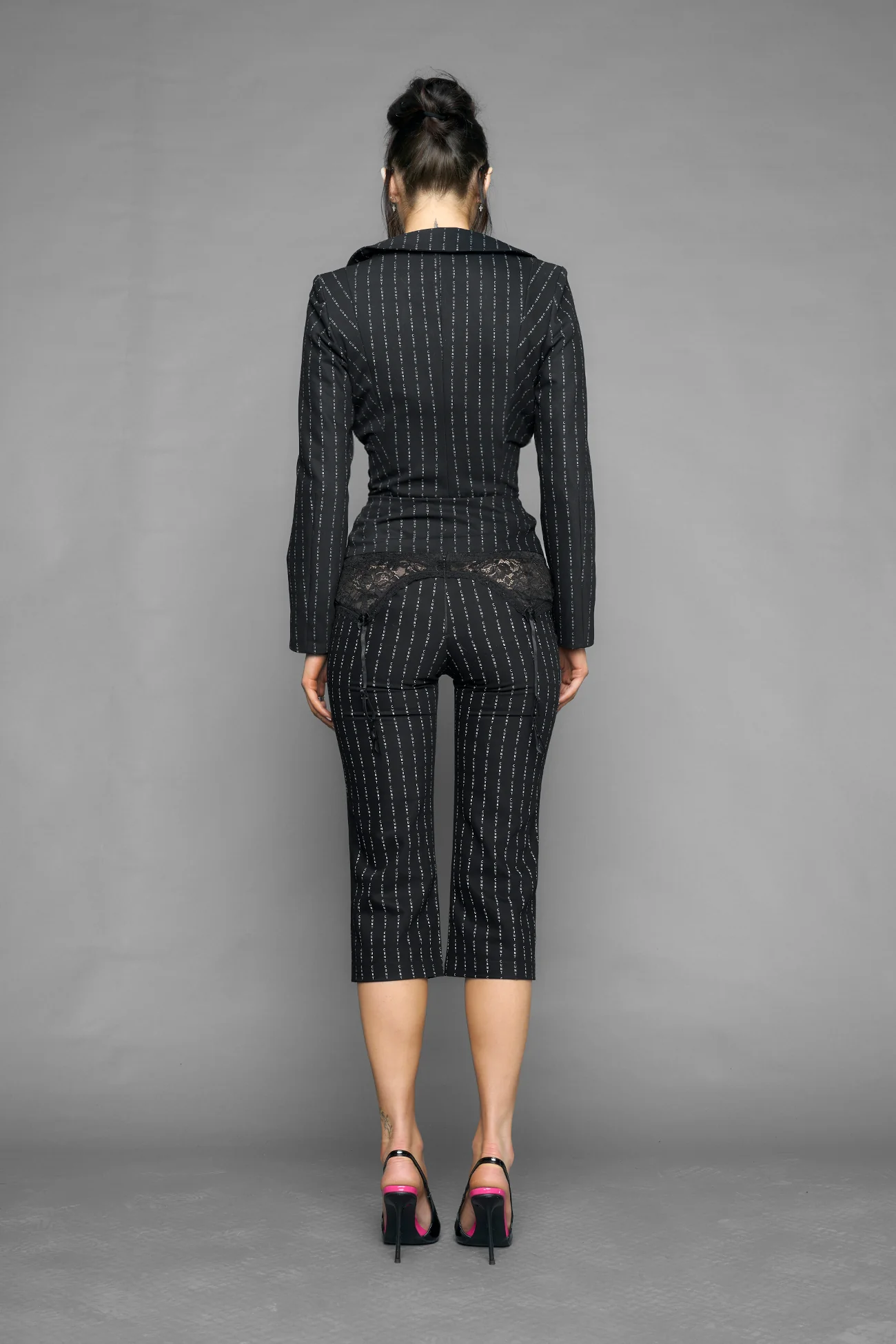 draped blazer pinstripe - Image 8