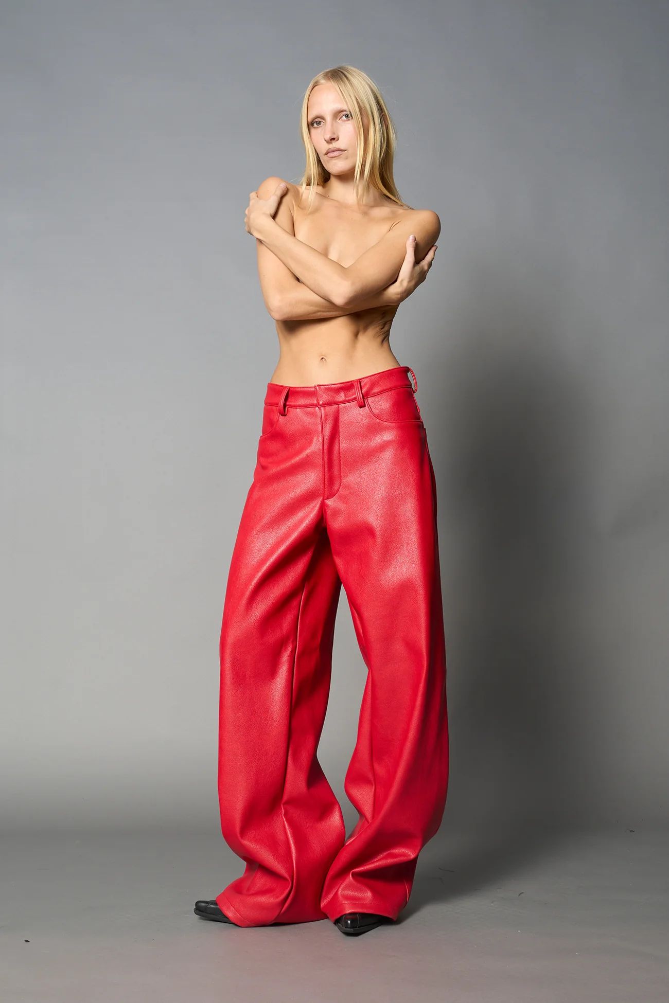Leather Baggy Suit Trousers - Image 13