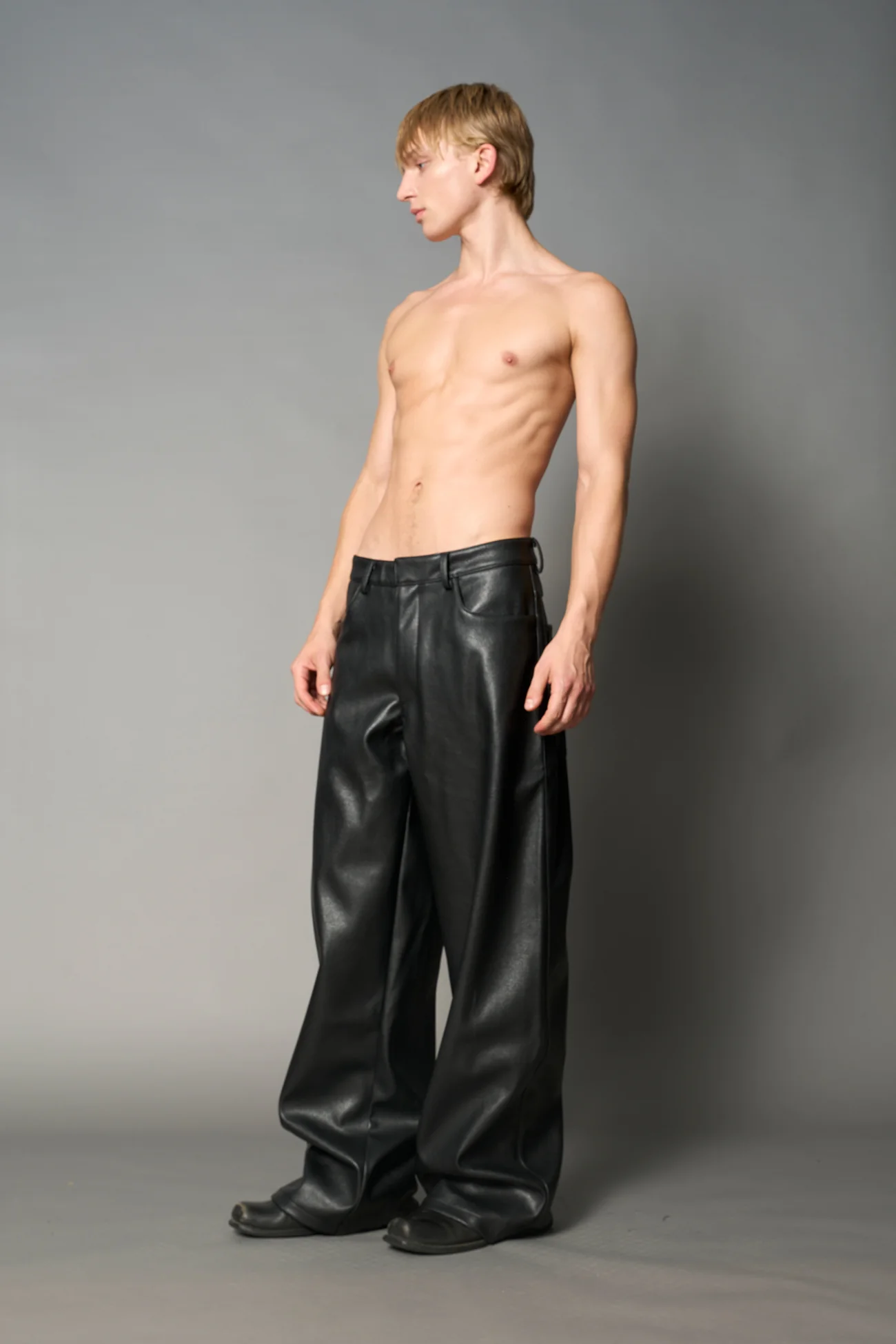 Leather Baggy Suit Trousers - Image 8