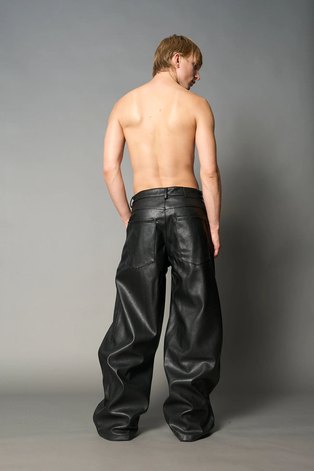 Leather Baggy Suit Trousers - Image 9