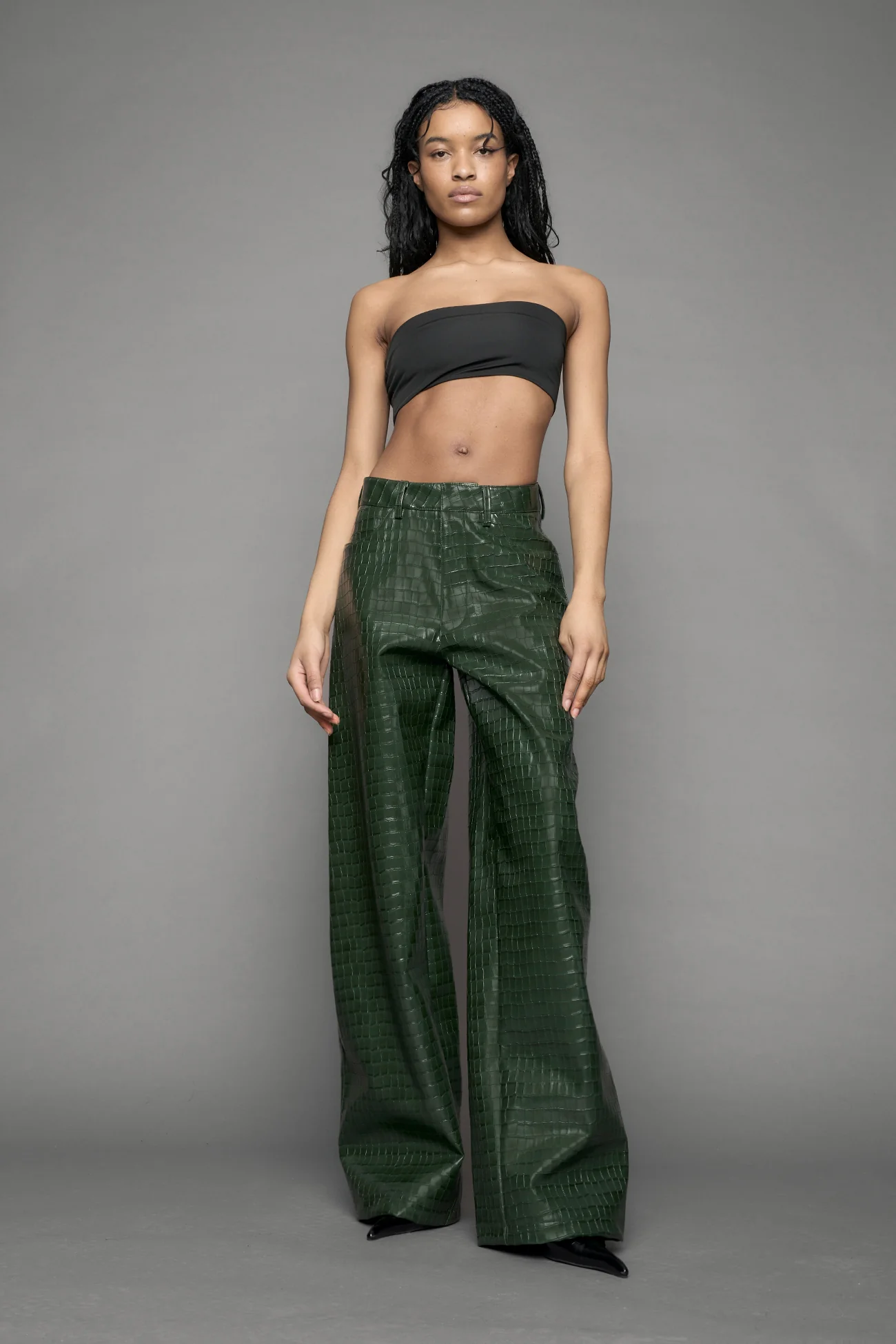 Leather Baggy Croc Suit Trousers - Image 12