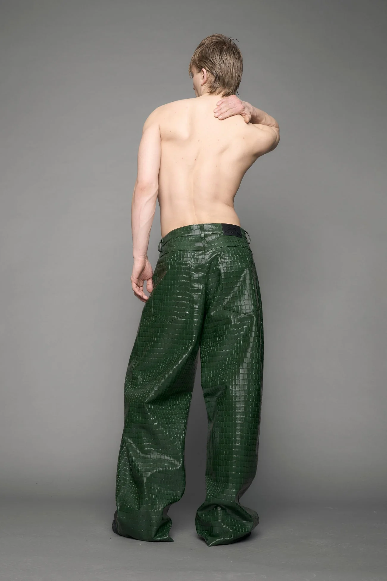 Leather Baggy Croc Suit Trousers - Image 15