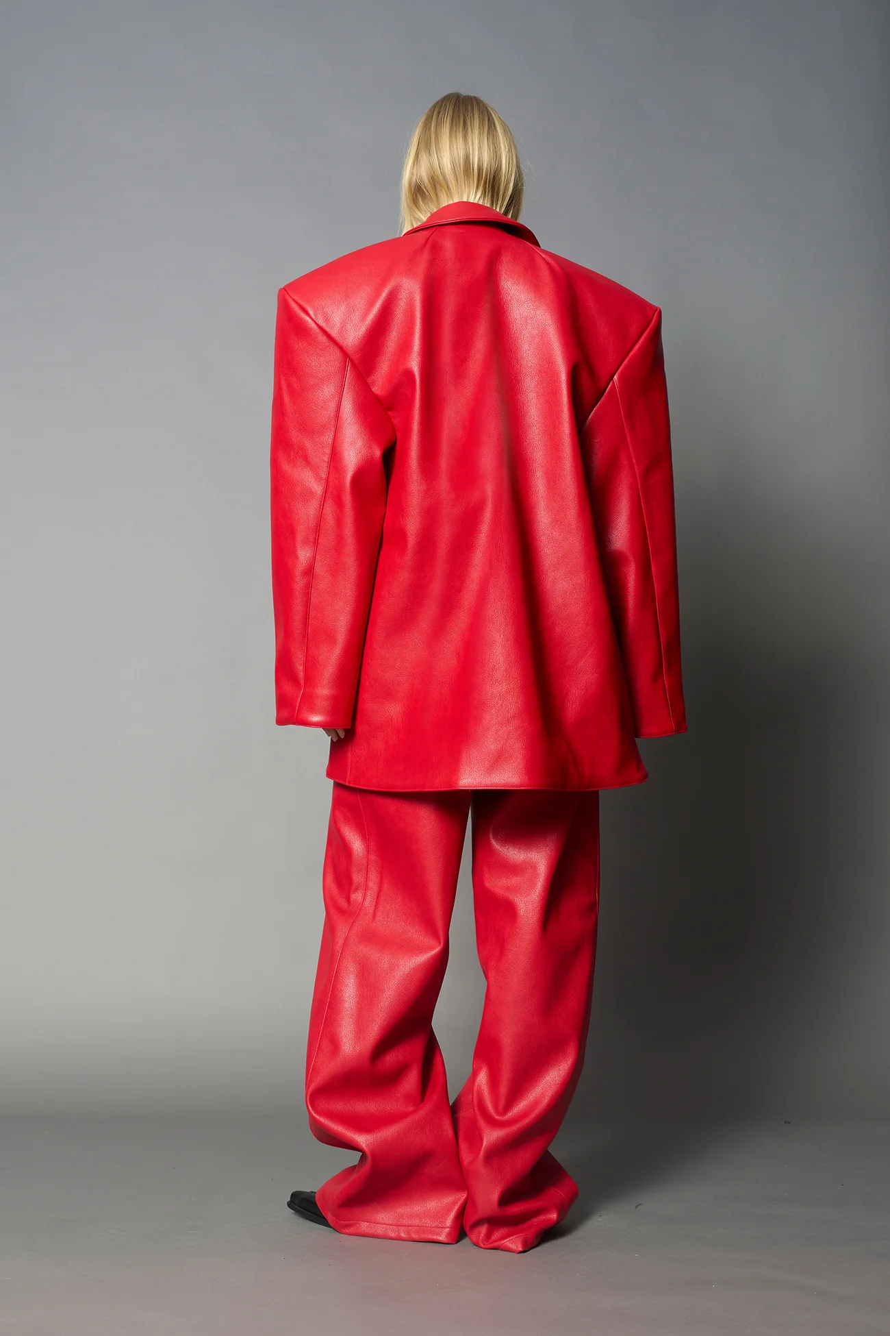 Leather Oversize Blazer - Image 13