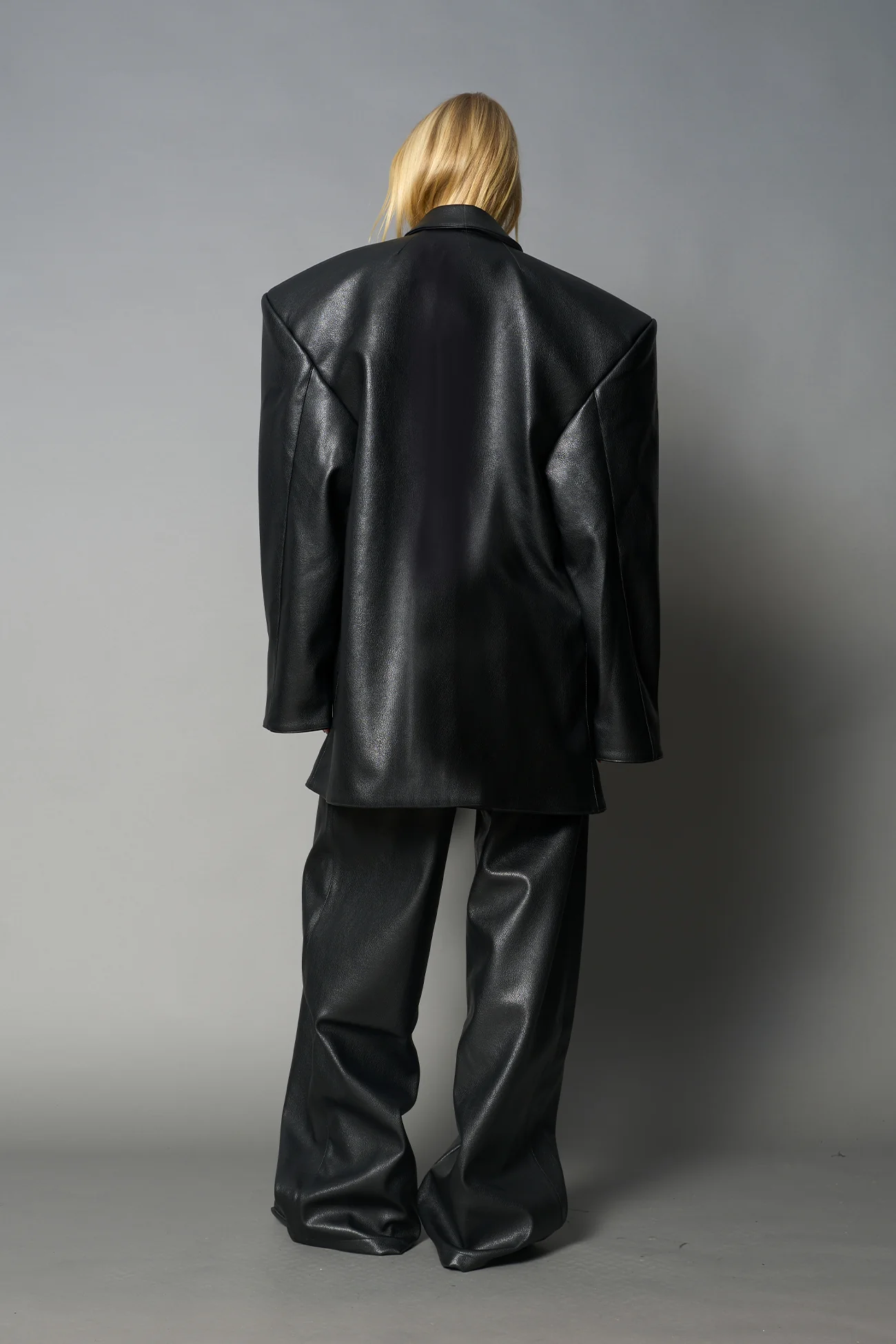 Leather Oversize Blazer - Image 3