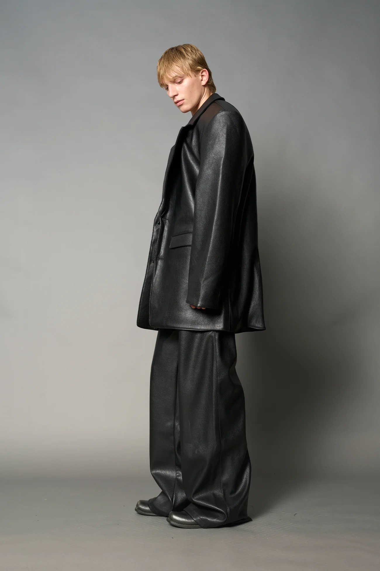Leather Oversize Blazer - Image 7