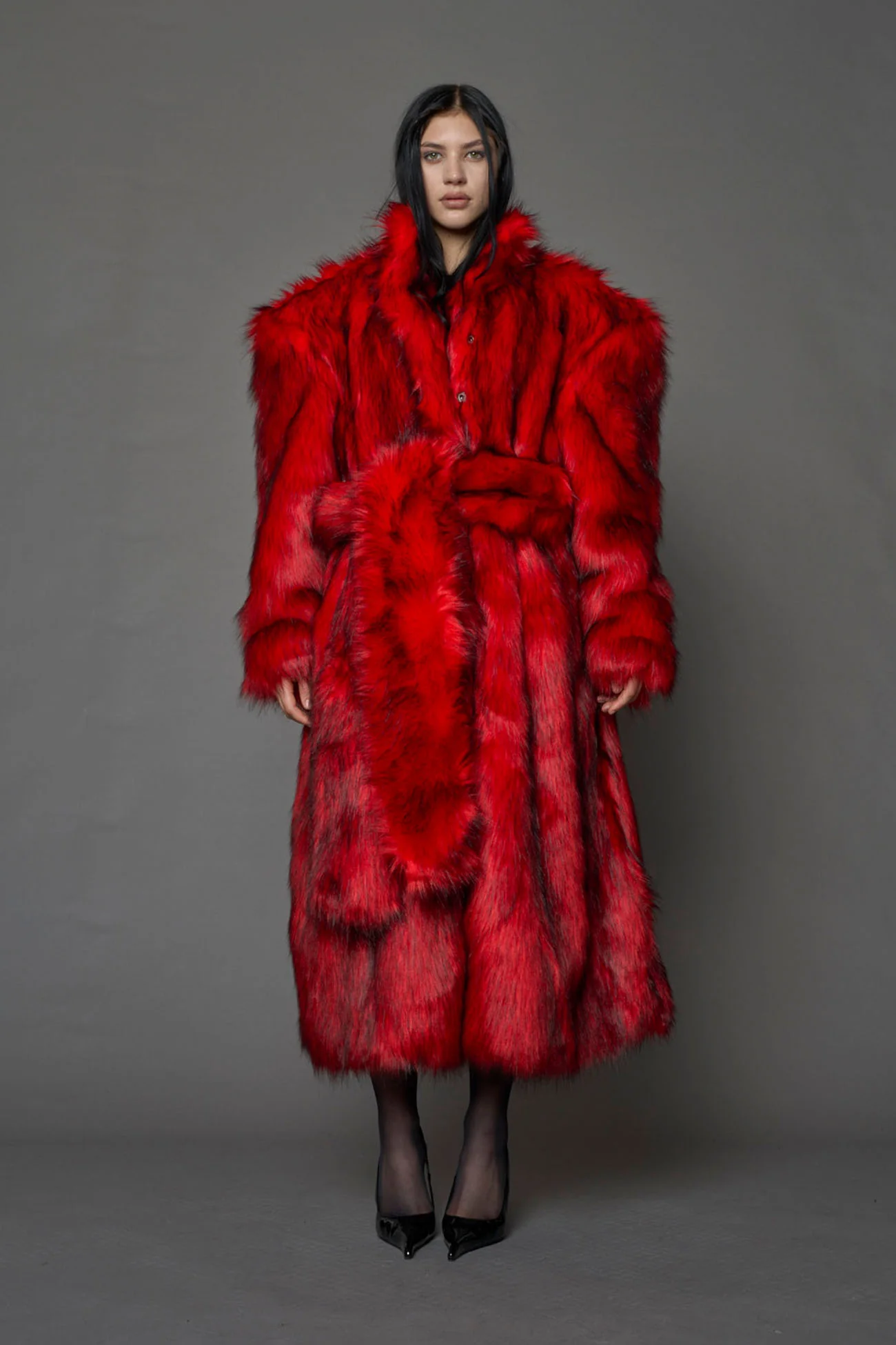 Midnight Faux Fur Coat - Image 8