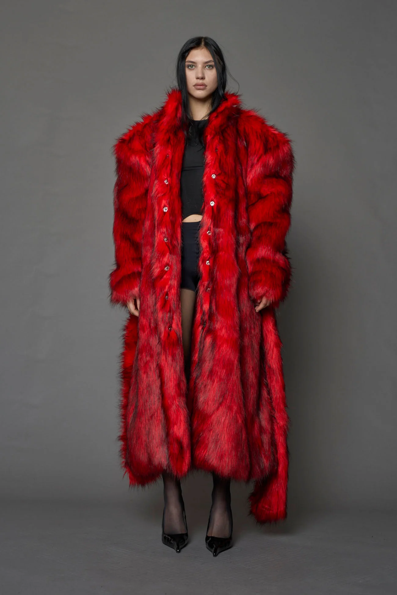 Midnight Faux Fur Coat - Image 9