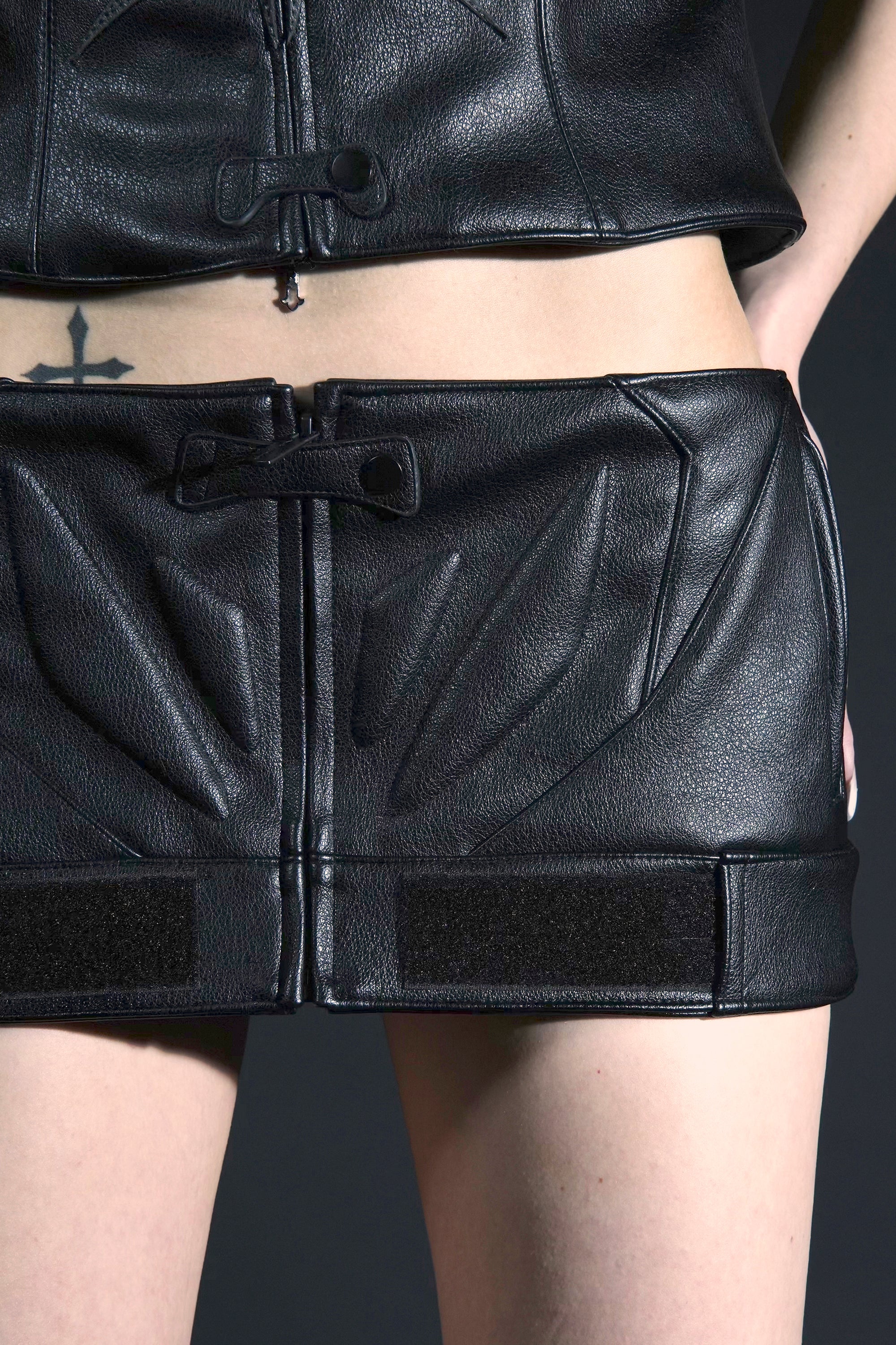 Padded Moto Mini Skirt - Image 3