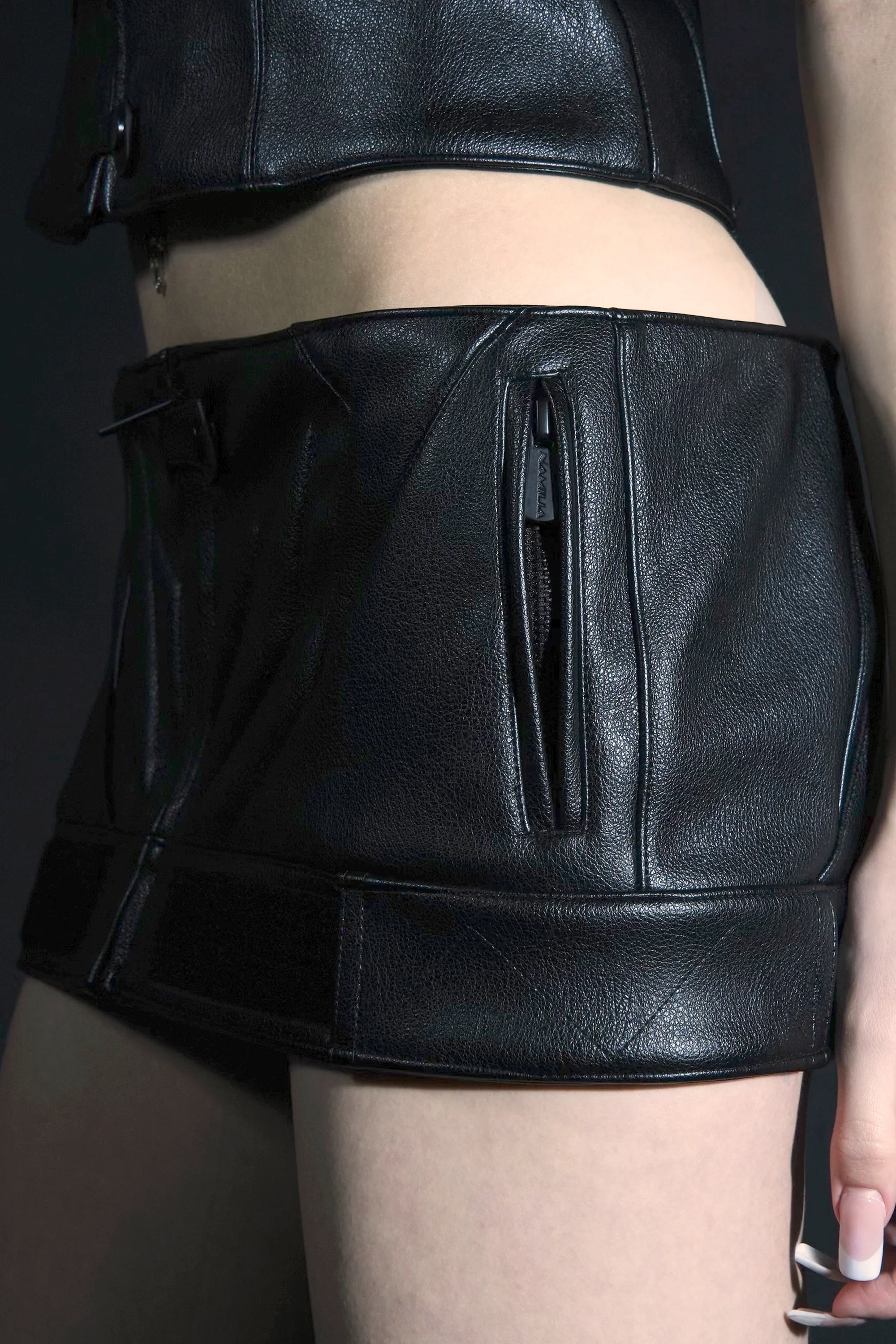 Padded Moto Mini Skirt - Image 4