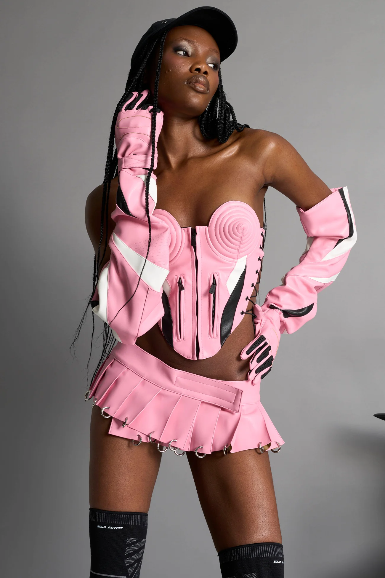 Pleated Mini Skirt With Rings - Image 11