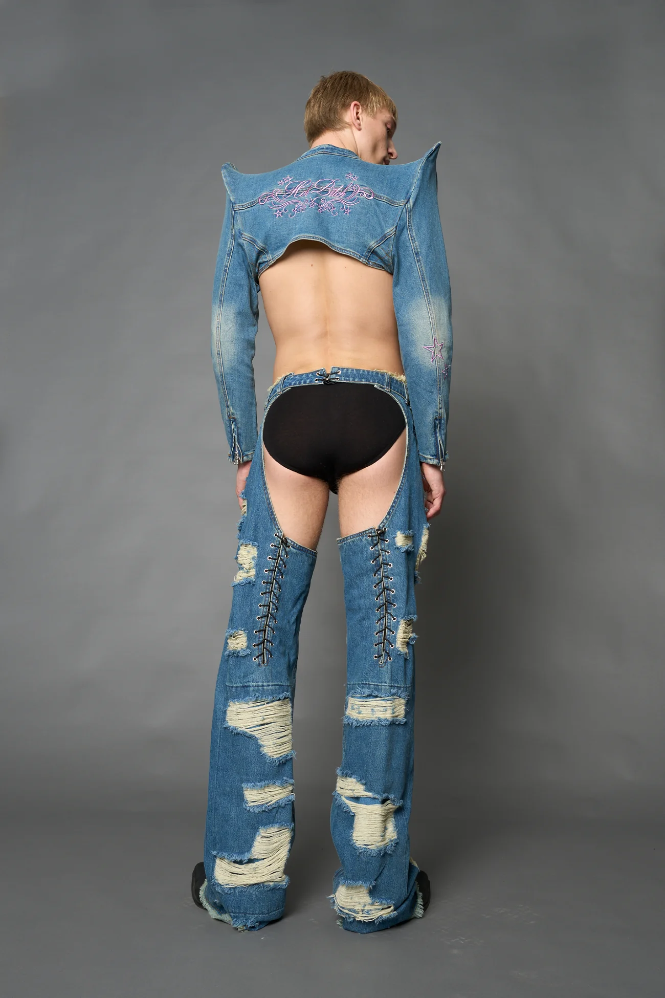 Spike Denim Bolero Jacket - Image 10