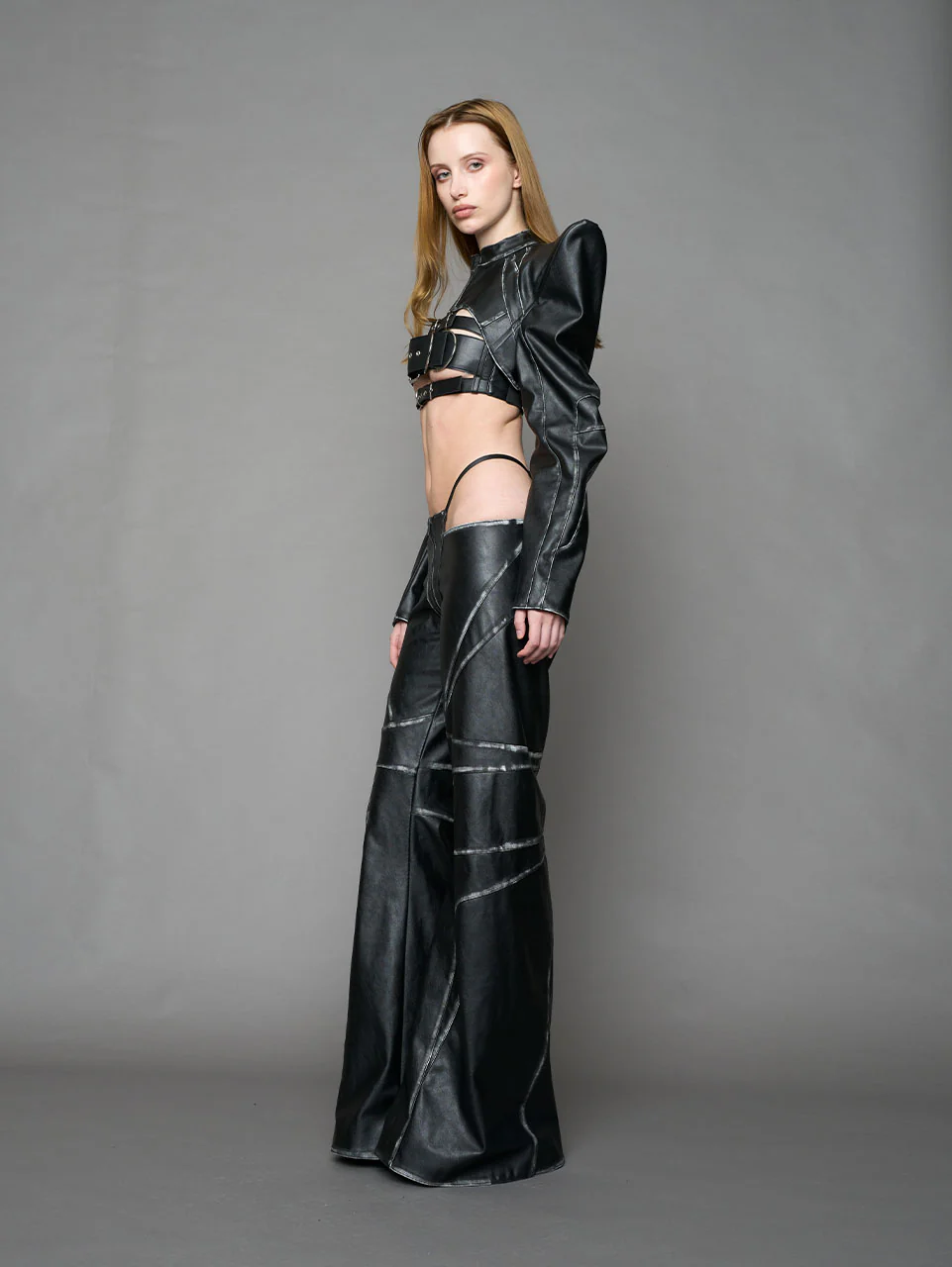 Spike Moto Bolero Jacket Black Washed - Image 2