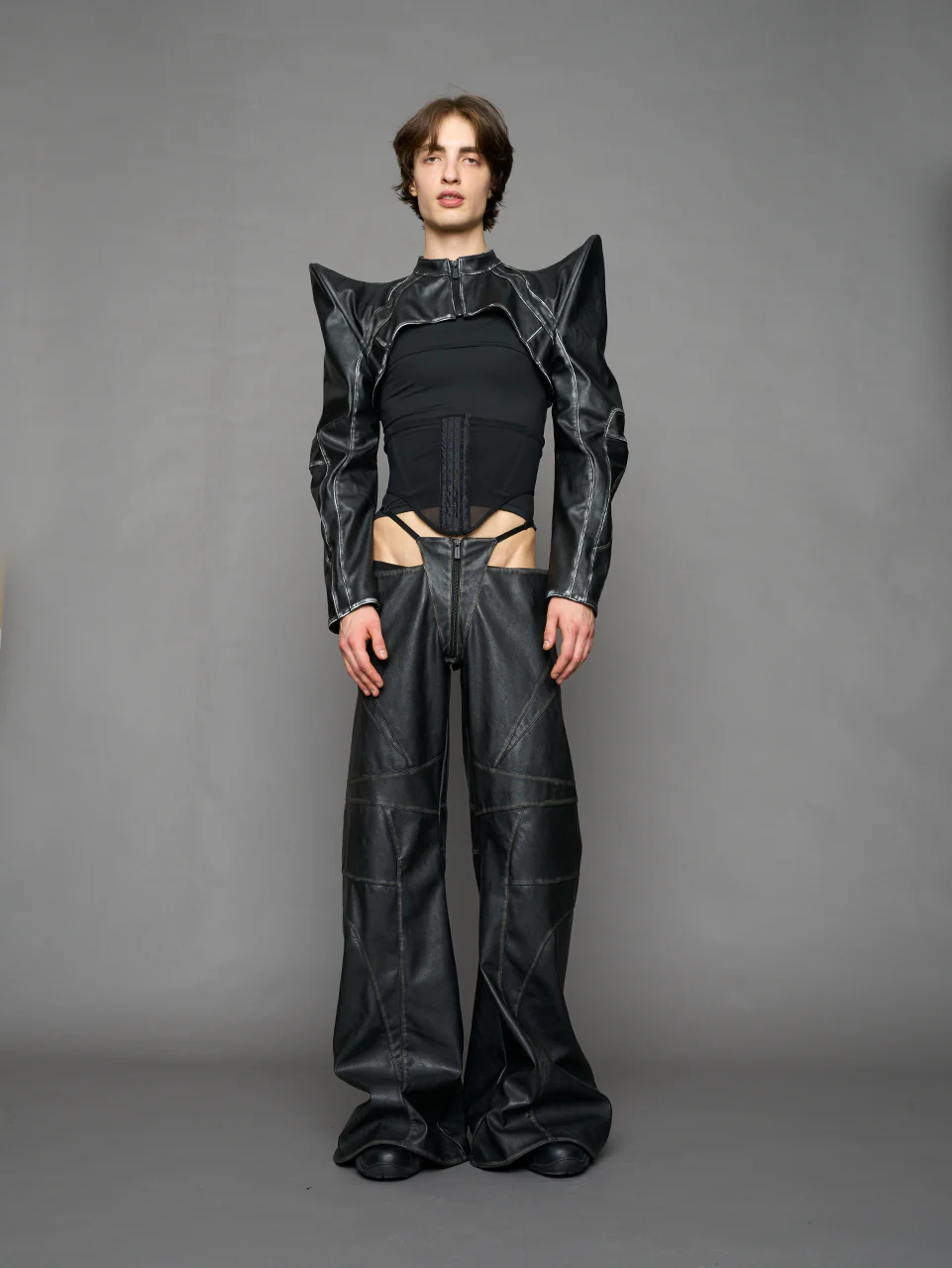 Spike Moto Bolero Jacket Black Washed - Image 5