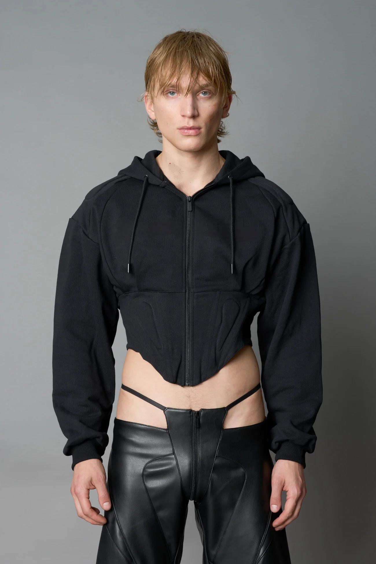 Sweat Corset Zip Hoodie - Image 7
