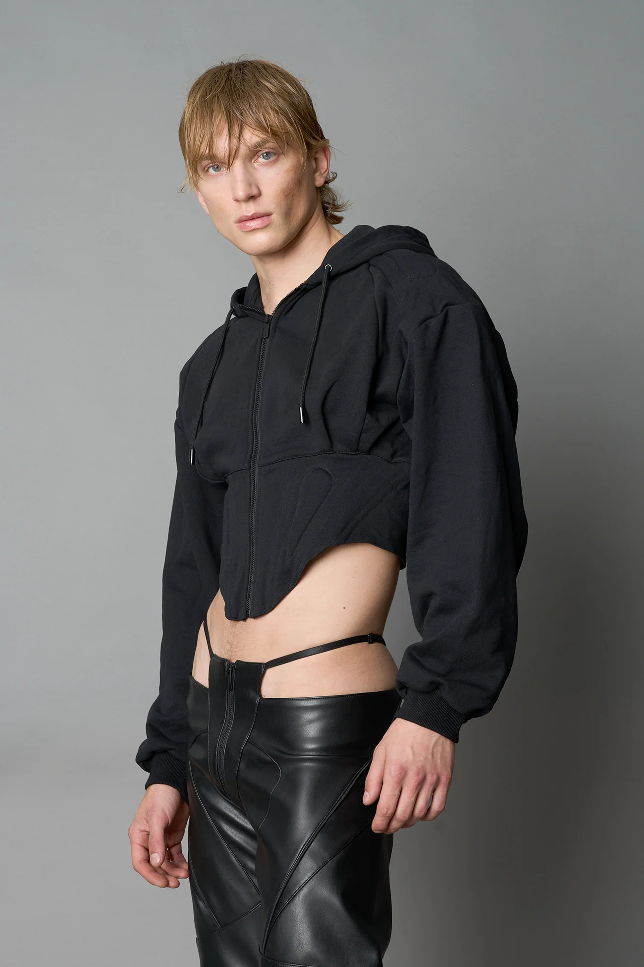 Sweat Corset Zip Hoodie - Image 9